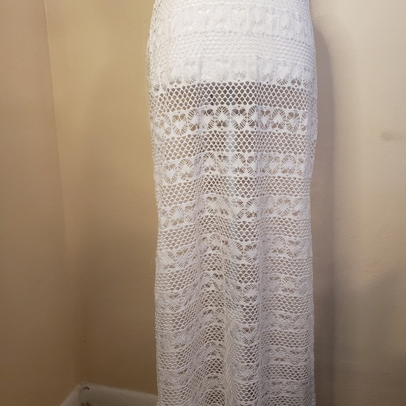 Blue Island Boho Lace Swim Cover Skirt - Picture 3 of 7